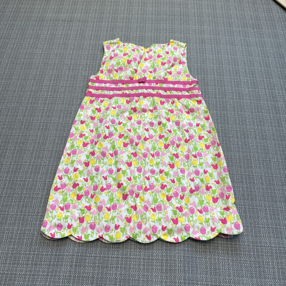 Lilly Pulitzer Girls Floral Tulip Print Dress in Pink, Yellow & Green